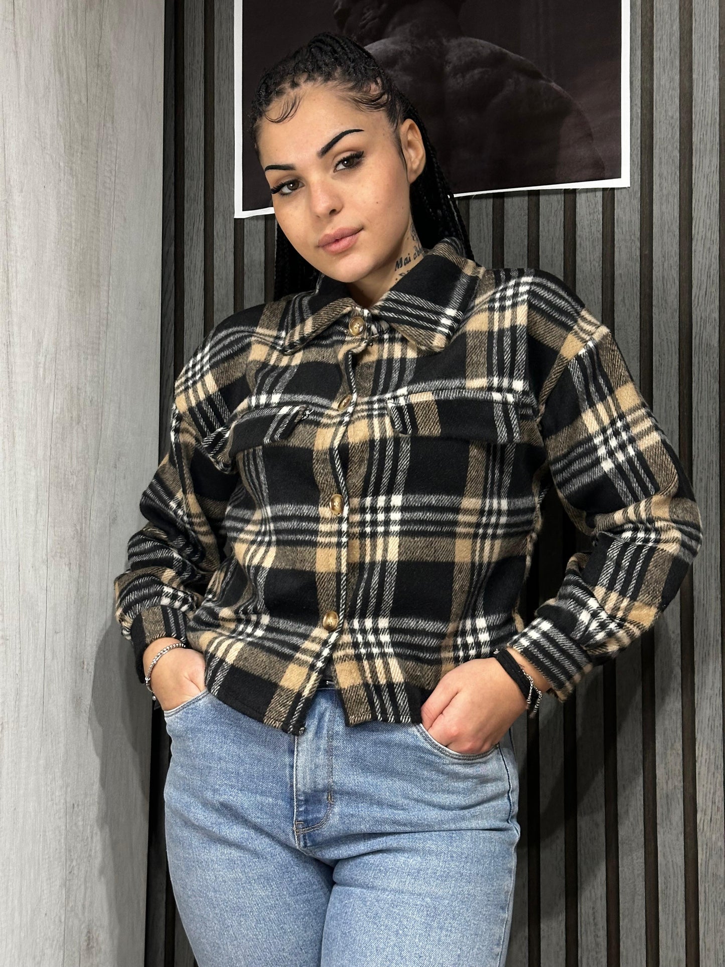 cappotto crop quadri